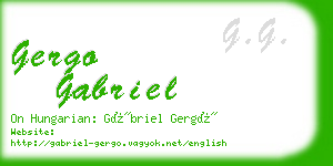 gergo gabriel business card